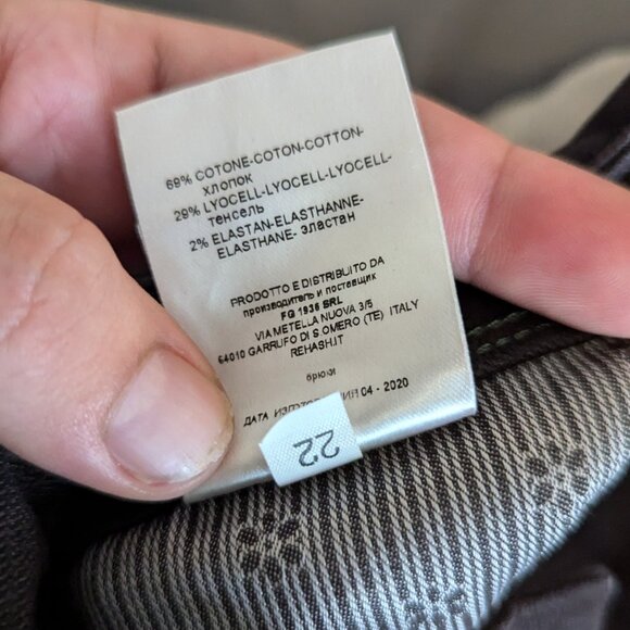 RE-HASH - Rubens cotton lyocell brown pants - Sz 35 - Picture 9 of 10